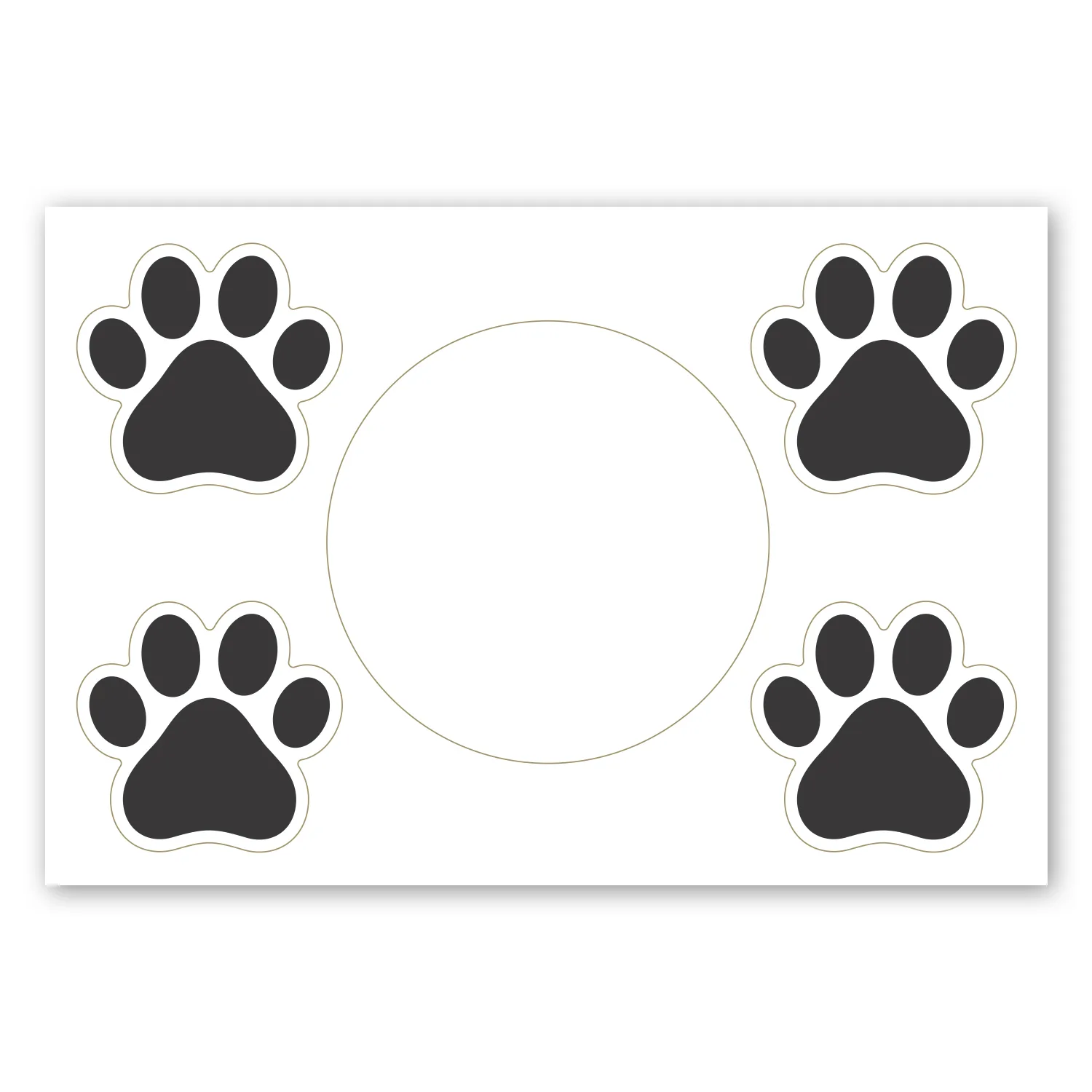 2 in1 Circle Car Magnet with 4 Paw Prints view 2