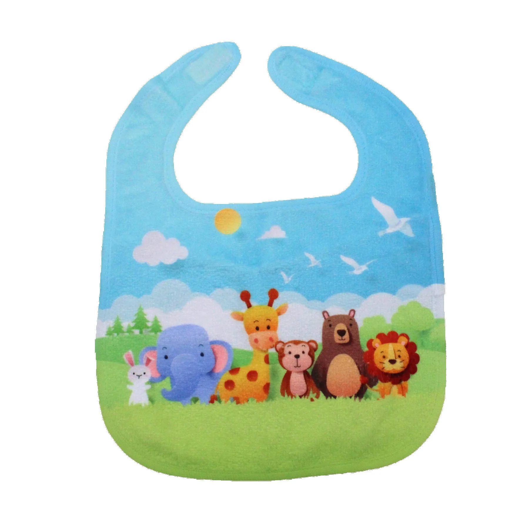 Poly Velour Cotton (10"x13") Baby Bib w/Self Fastener Domestically Decorated view 2