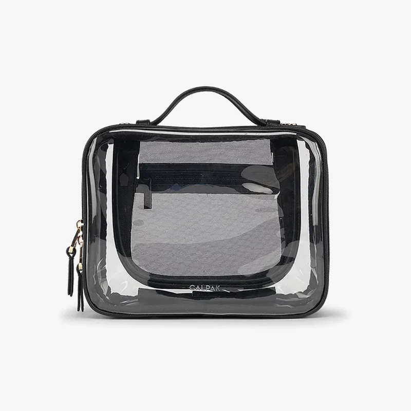 CALPAK Medium Clear Cosmetics Case - Black