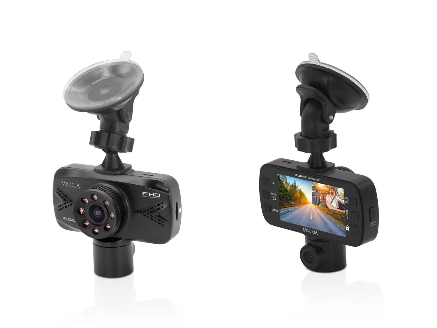 Minolta 1080P Full Hd Dash Camera W/2-Channel Recording