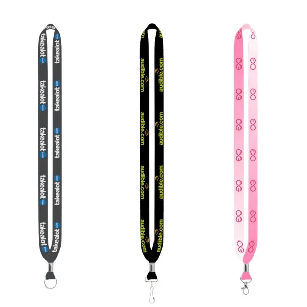 IMPORT Rush 5/8" Dye-Sublimated Lanyard with Silver Crimp & Split-Ring view 2