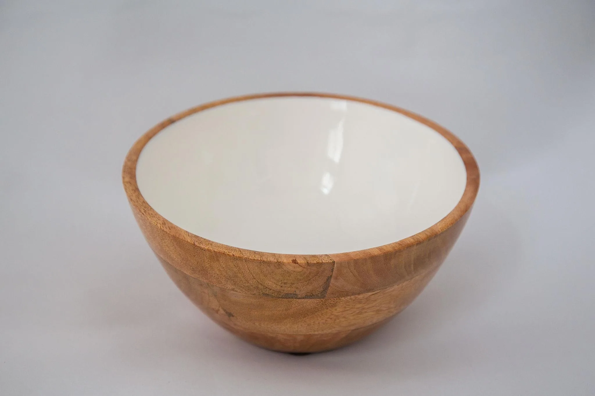 Jeanne Fitz Wood + White Collection Mango Wood Serving Bowl, Medium