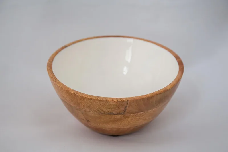 Jeanne Fitz Wood + White Collection Mango Wood Serving Bowl, Medium