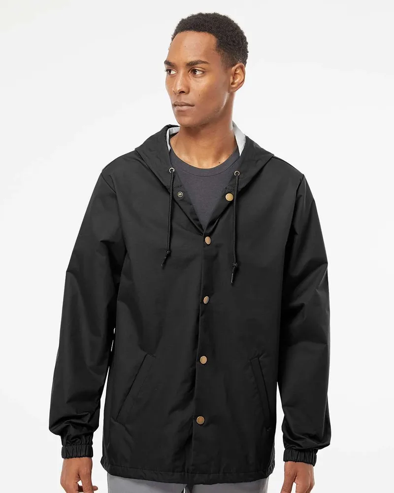 Independent Trading Co. Water Resistant Hooded Windbreaker Jacket