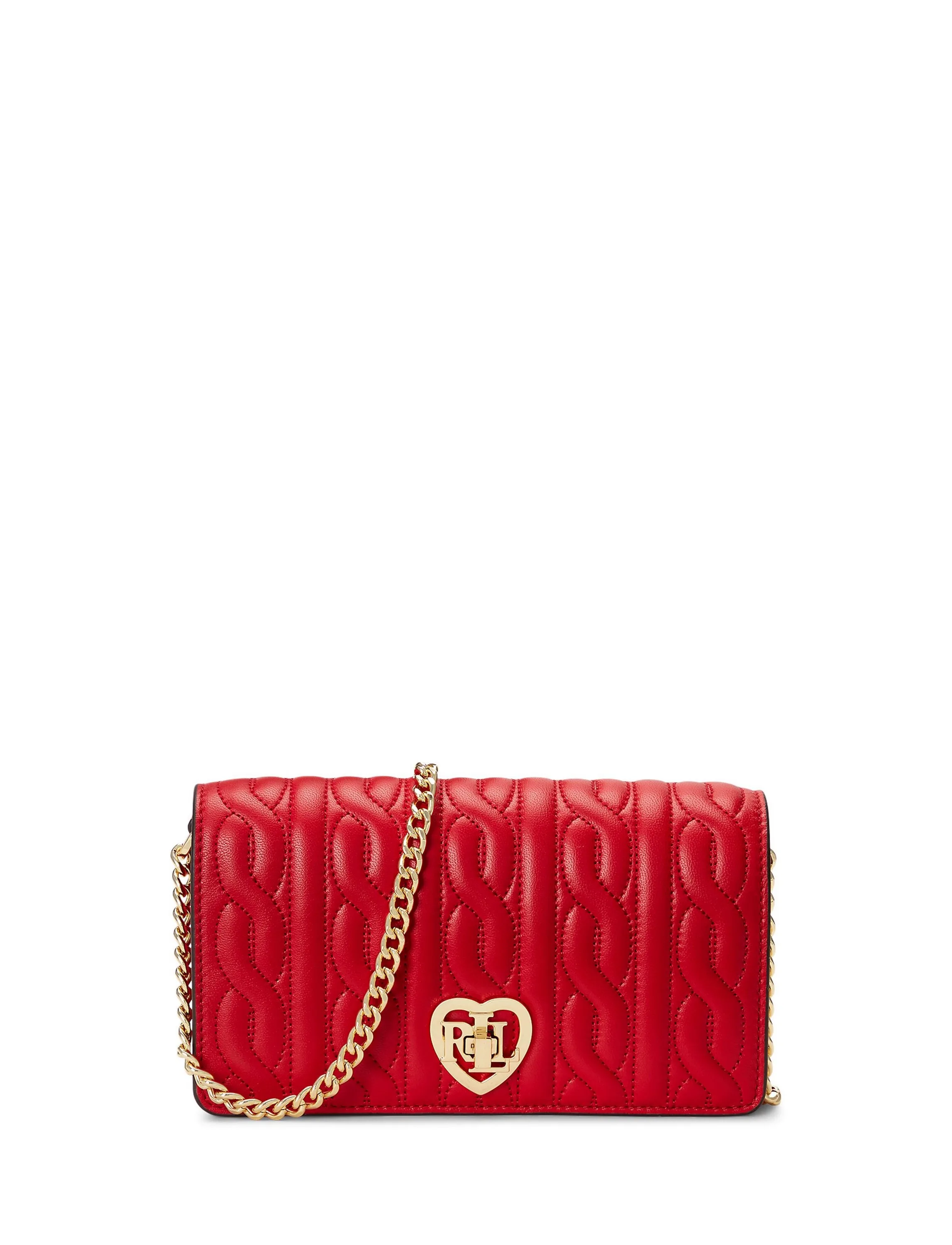 Ralph Lauren Quilted Crossbody Turn-Lock Tech Case - Martin Red