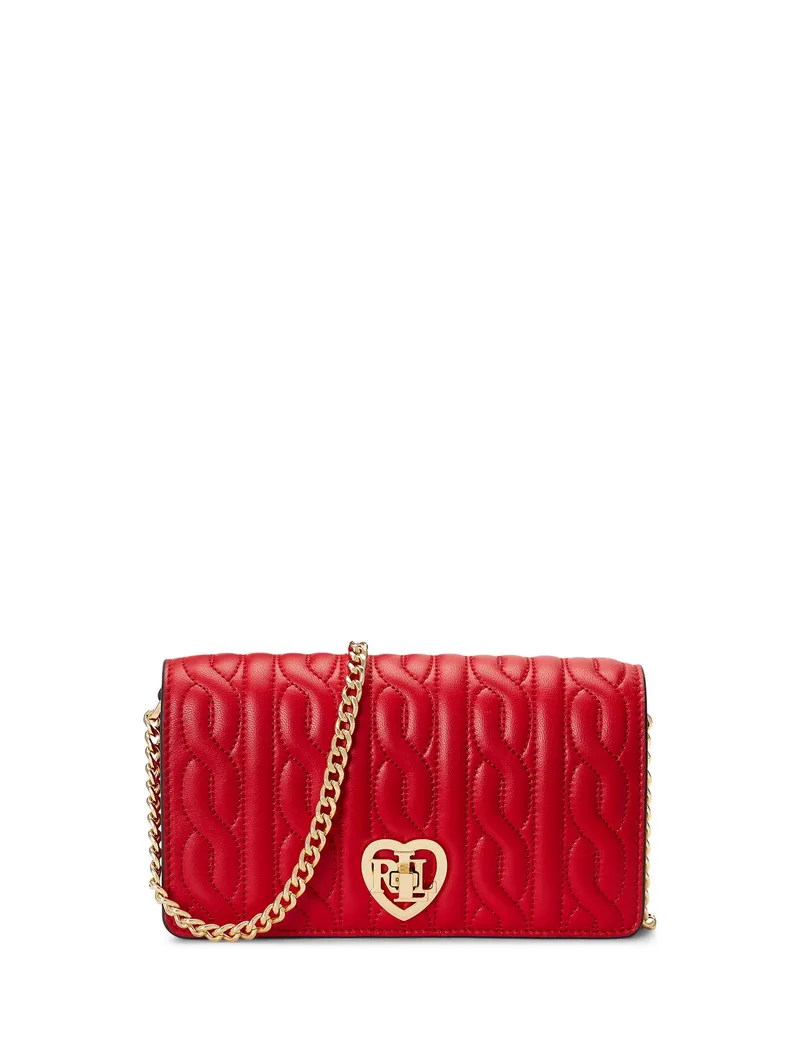 Ralph Lauren Quilted Crossbody Turn-Lock Tech Case - Martin Red