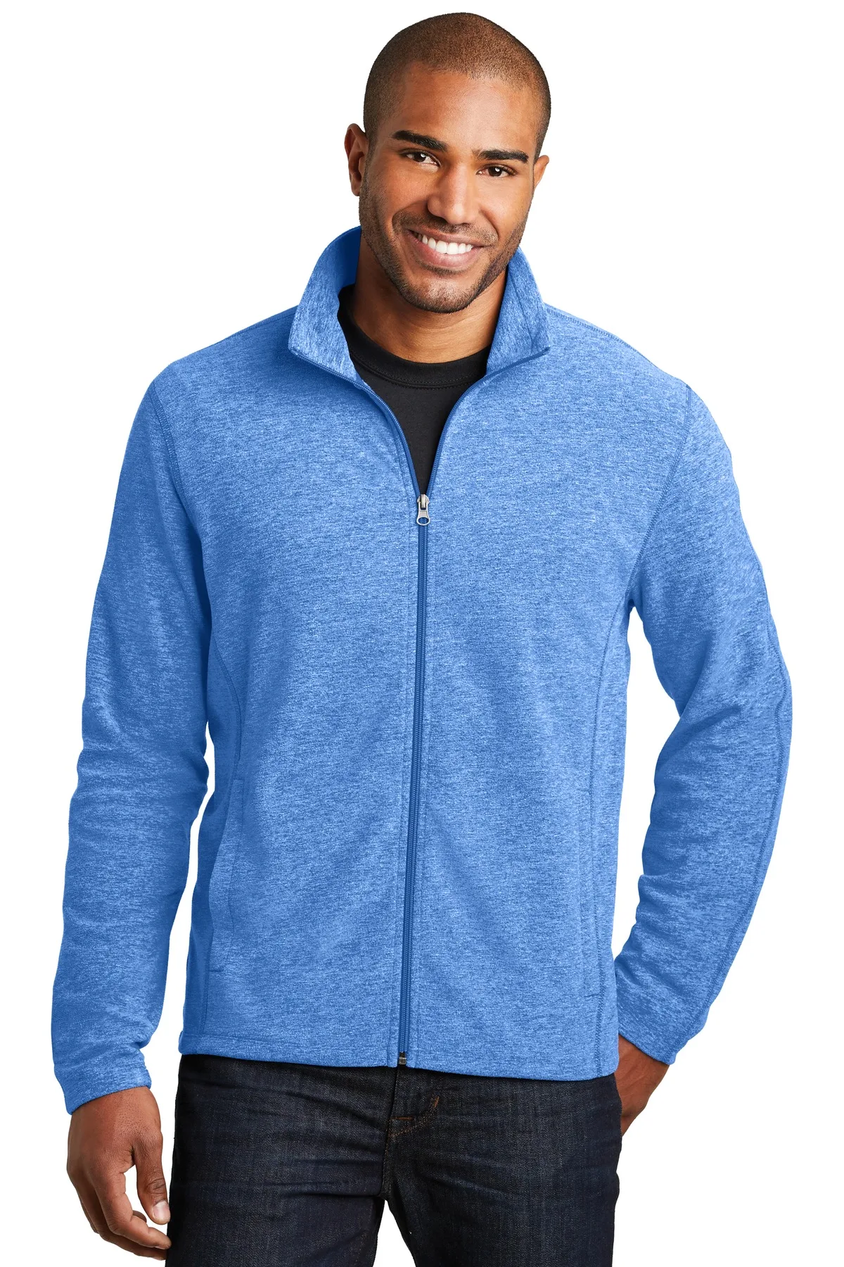 Port Authority® Heather Microfleece Full-Zip Jacket.