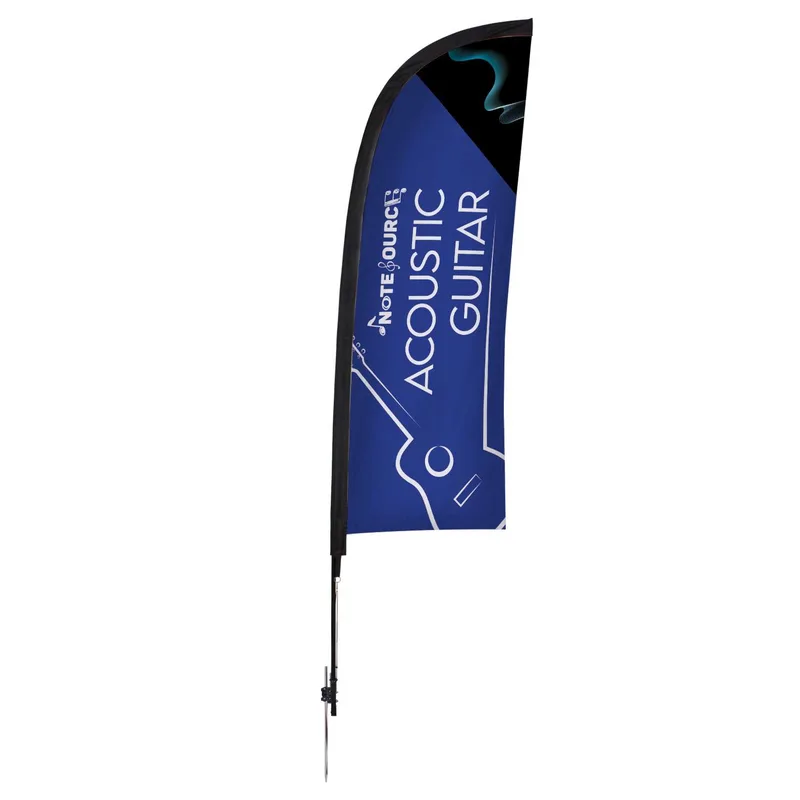 9' Elite Blade Nylon Sail Sign Flag, 1-Sided, Ground Spike