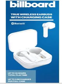 Billboard Tws Stereo White Earbuds W/Long Stems