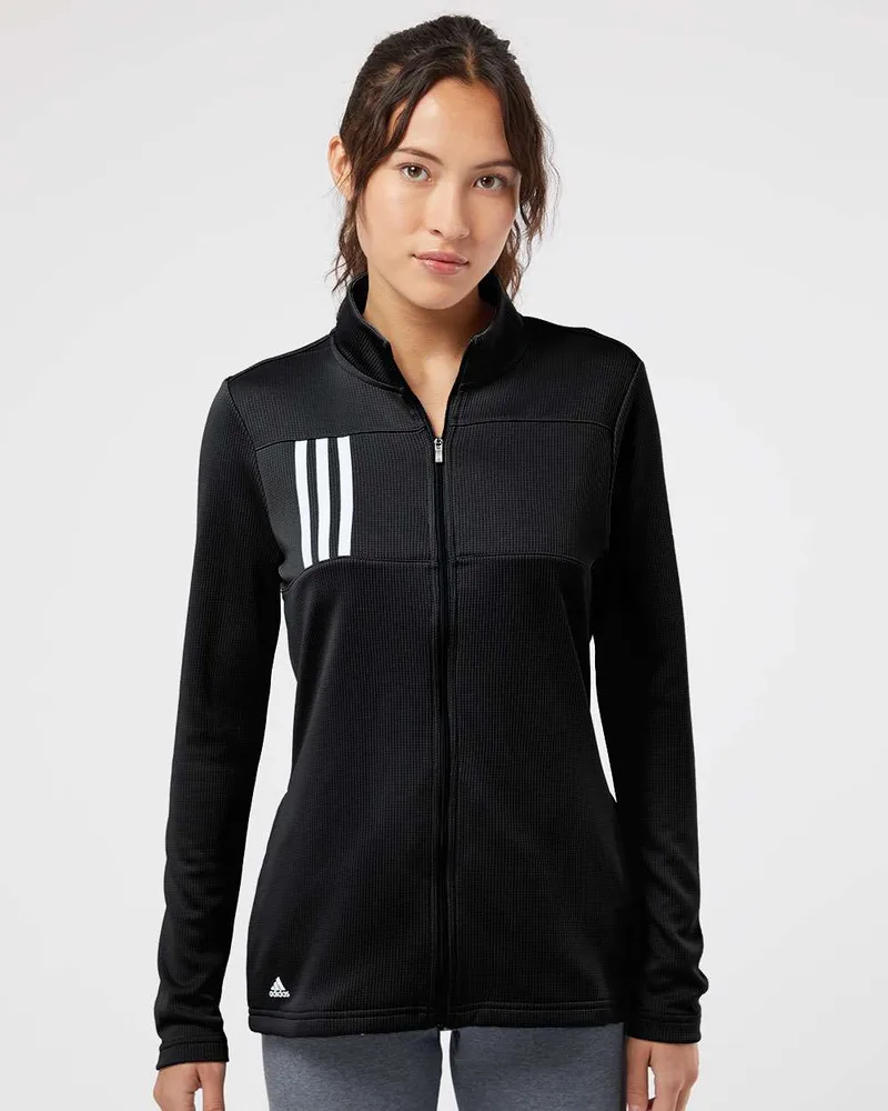 Adidas® Women's 3-Stripes Double Knit Full-Zip Pullover Shirt