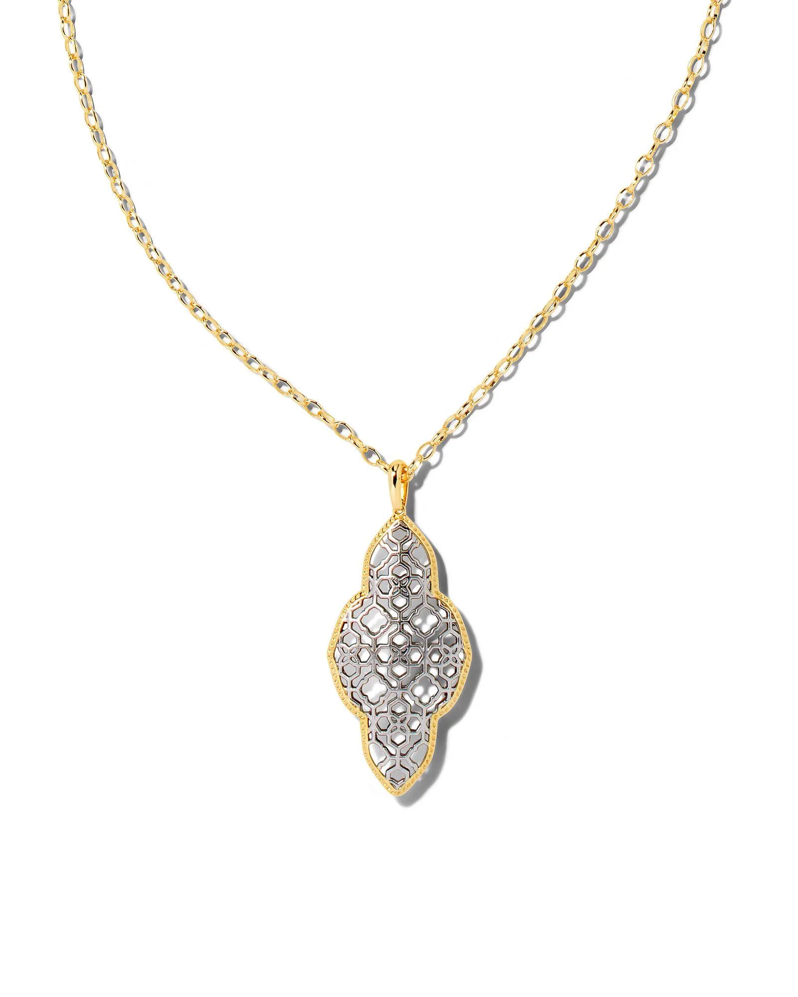 Kendra Scott Abbie Long Pendant Necklace - Gold Rhodium