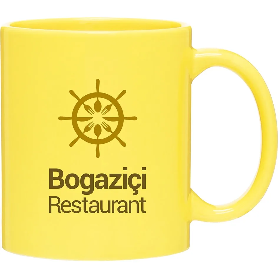 11 oz C-Handle Ceramic Mug (Yellow)