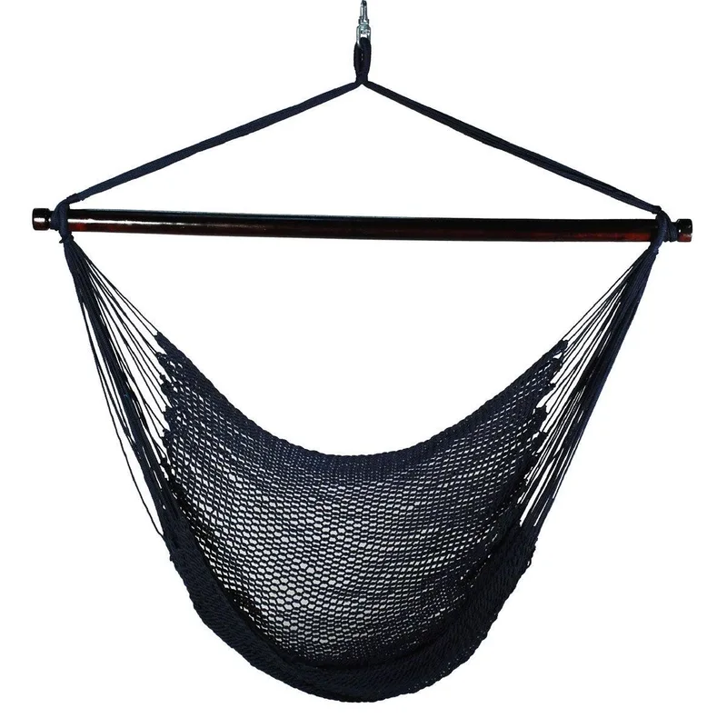 Algoma Hanging Caribbean Rope Chair Navy Blue