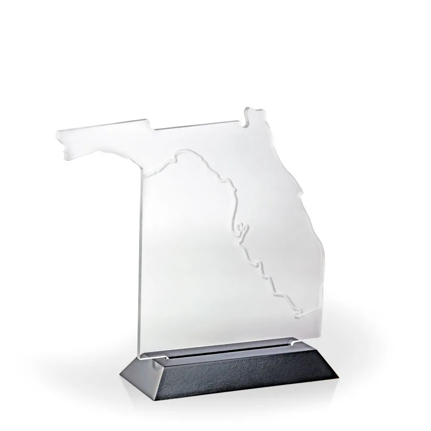 Florida Award with Black Wood Base - Engraved view 2