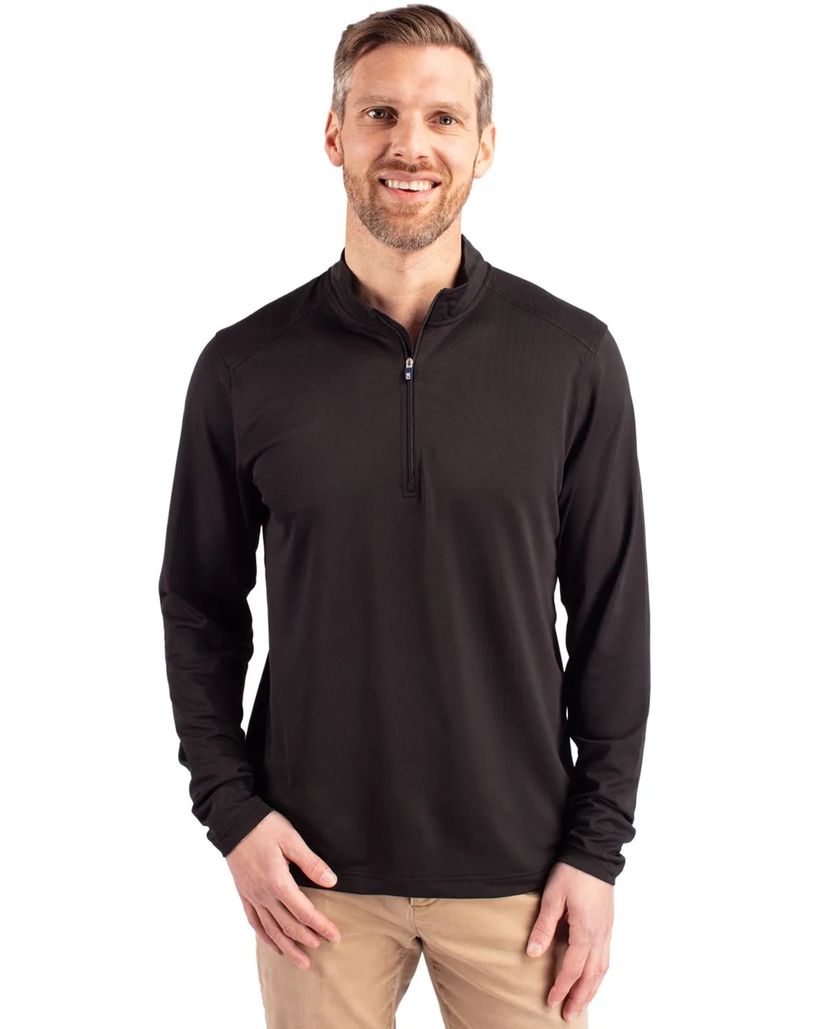 Cutter & Buck Virtue Eco Pique Recycled Quarter Zip Mens Big & Tall Pullover