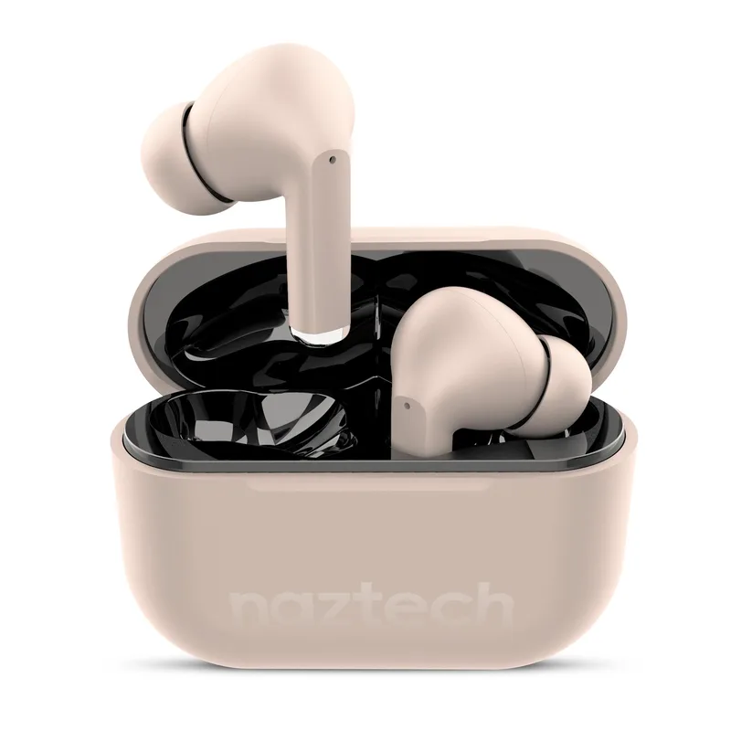 HYPERCEL Naztech Xpods Pro True Wireless Earbuds w/Wireless Charging Case Sandstone