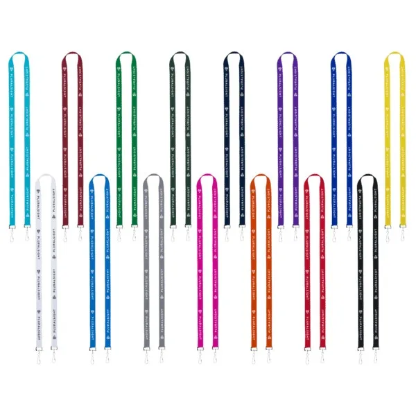 IMPORT Rush 1/2" Polyester 2-Ended Lanyard with Dual Sewn Silver Metal Split-Ring view 2