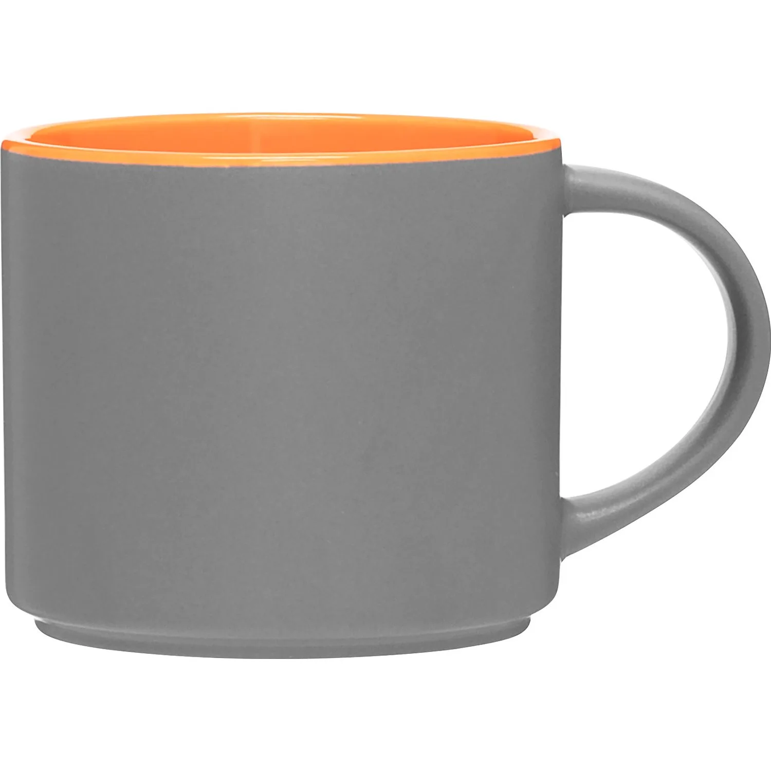 16 oz Monaco Ceramic Mug (Matte Storm Gray/Orange) view 2