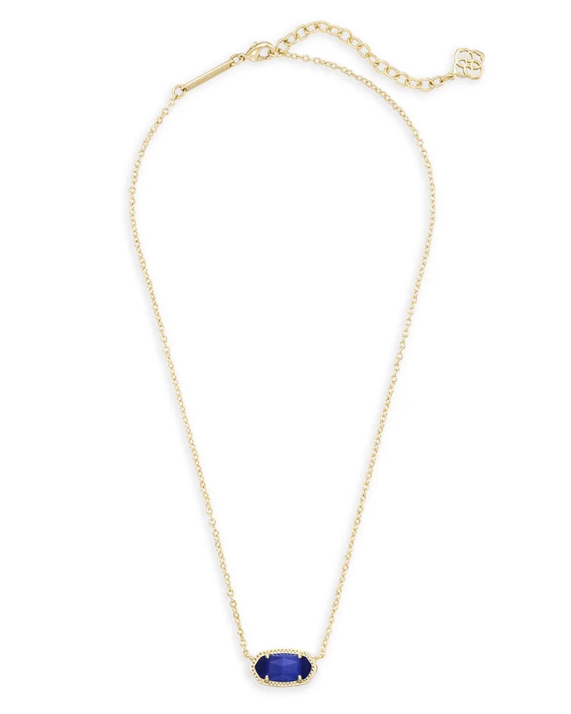 Kendra Scott Elisa Gold Pendant Necklace in Cobalt Cats Eye