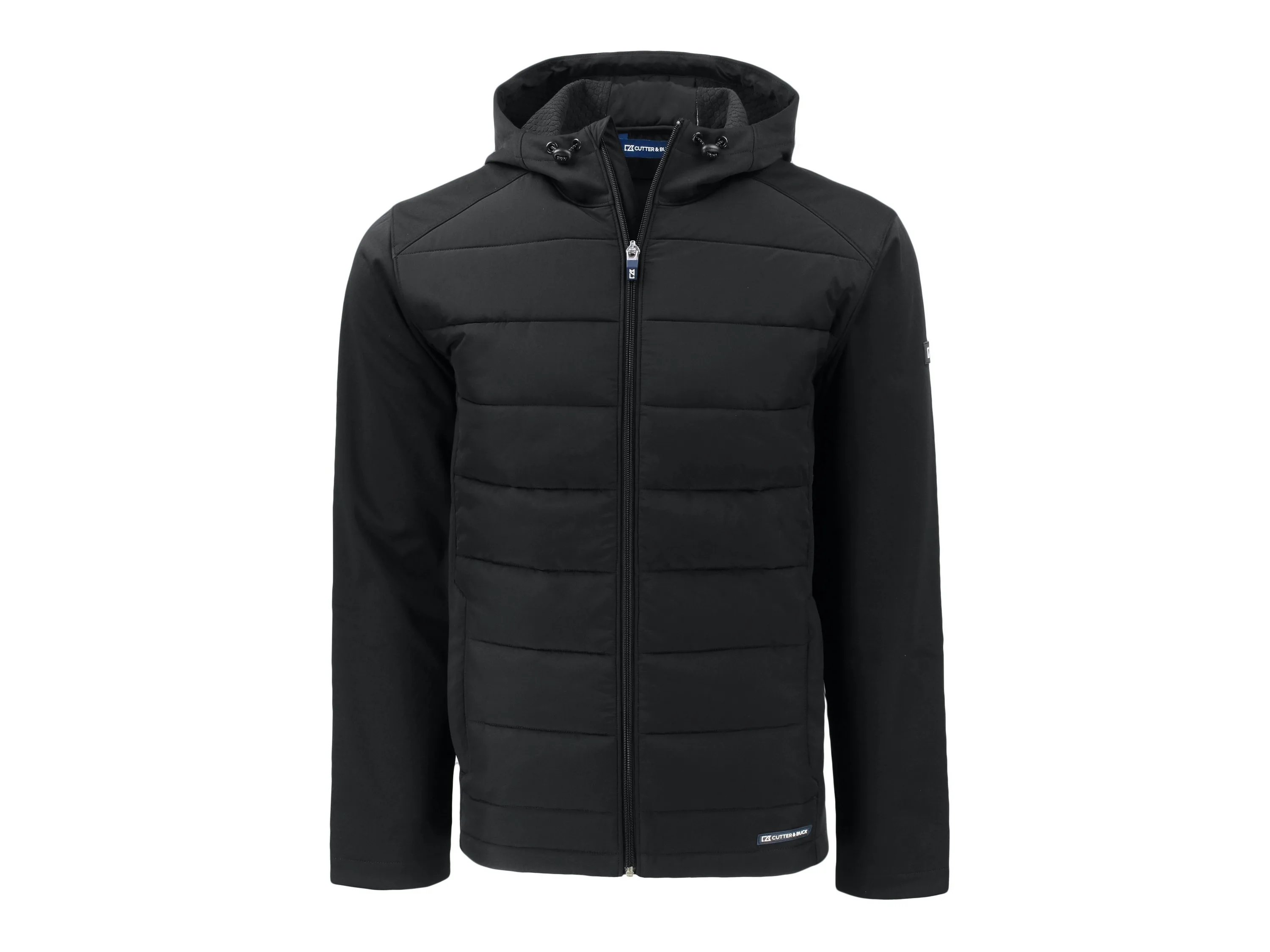 Cutter & Buck Evoke Hybrid Eco Softshell Recycled Full Zip Mens Big & Tall Hooded Jacket view 3