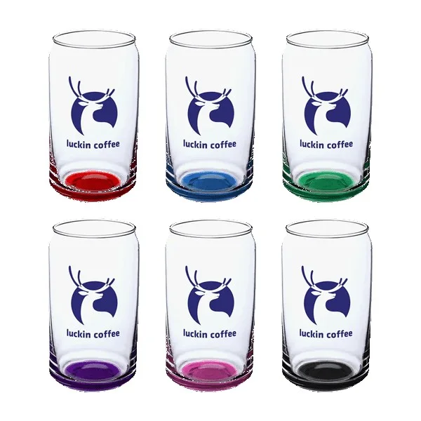 Crafty 16 oz ARC Can Shaped Beer Glasses with Color Bottom