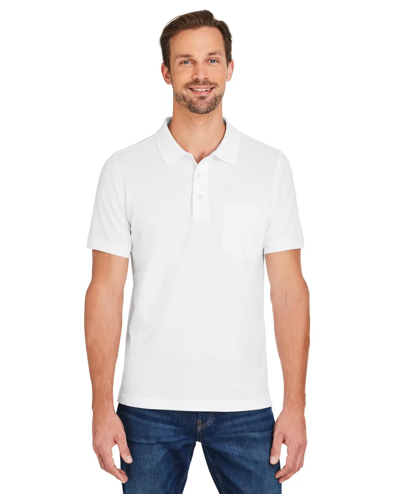 Harriton Men's Valiant Cotton Snag Protect Pocket Polo Shirt view 4