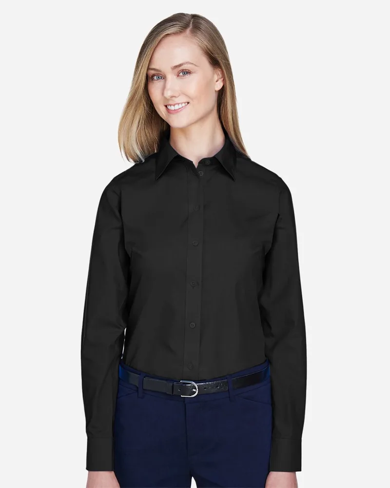 Devon and Jones® Women's Crown Collection® Broadcloth Long Sleeve Woven Dress Shirt view 2