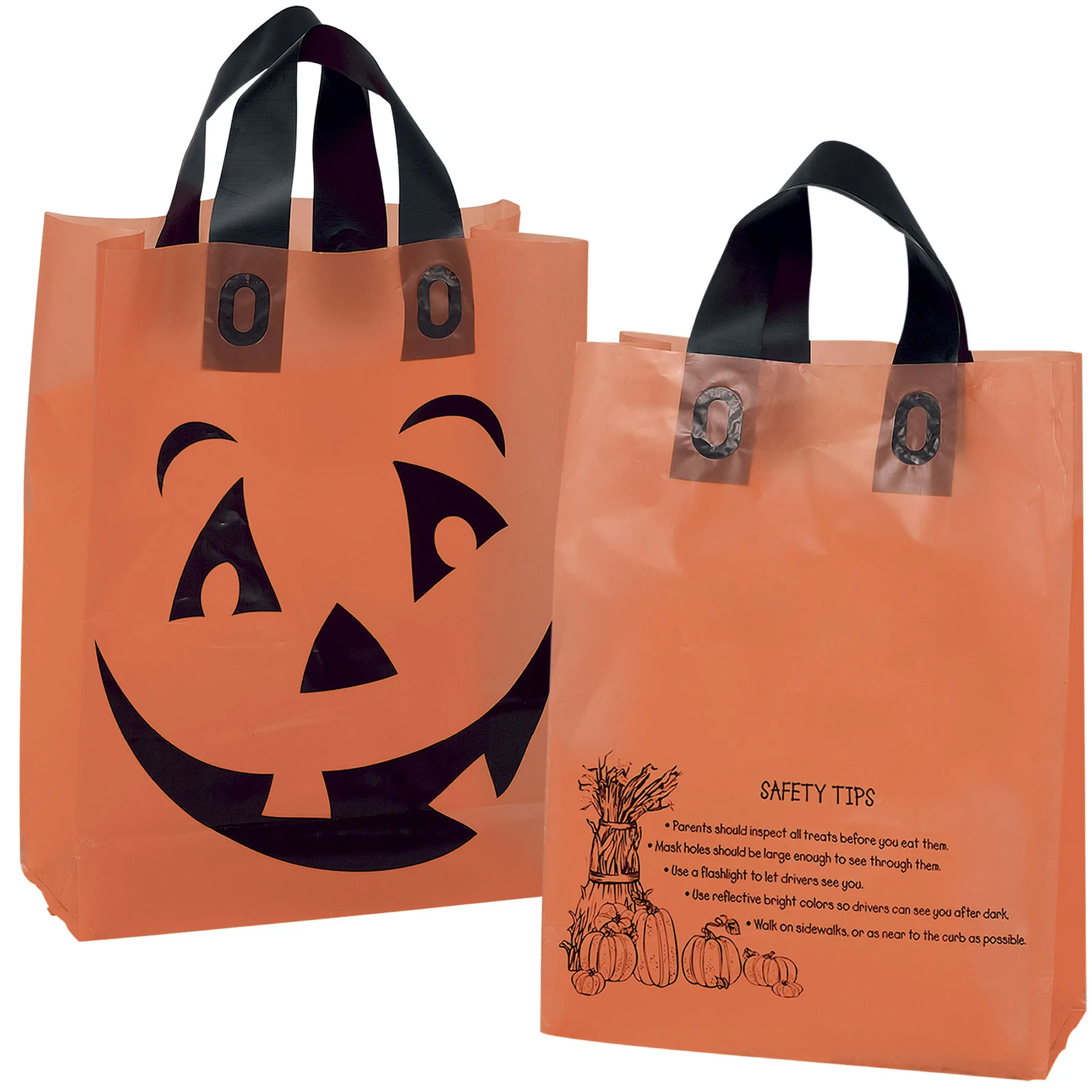 Pumpkin Frosted Shopper - Halloween Bag - Flexo Ink Print (10" x 5" x 13") view 2