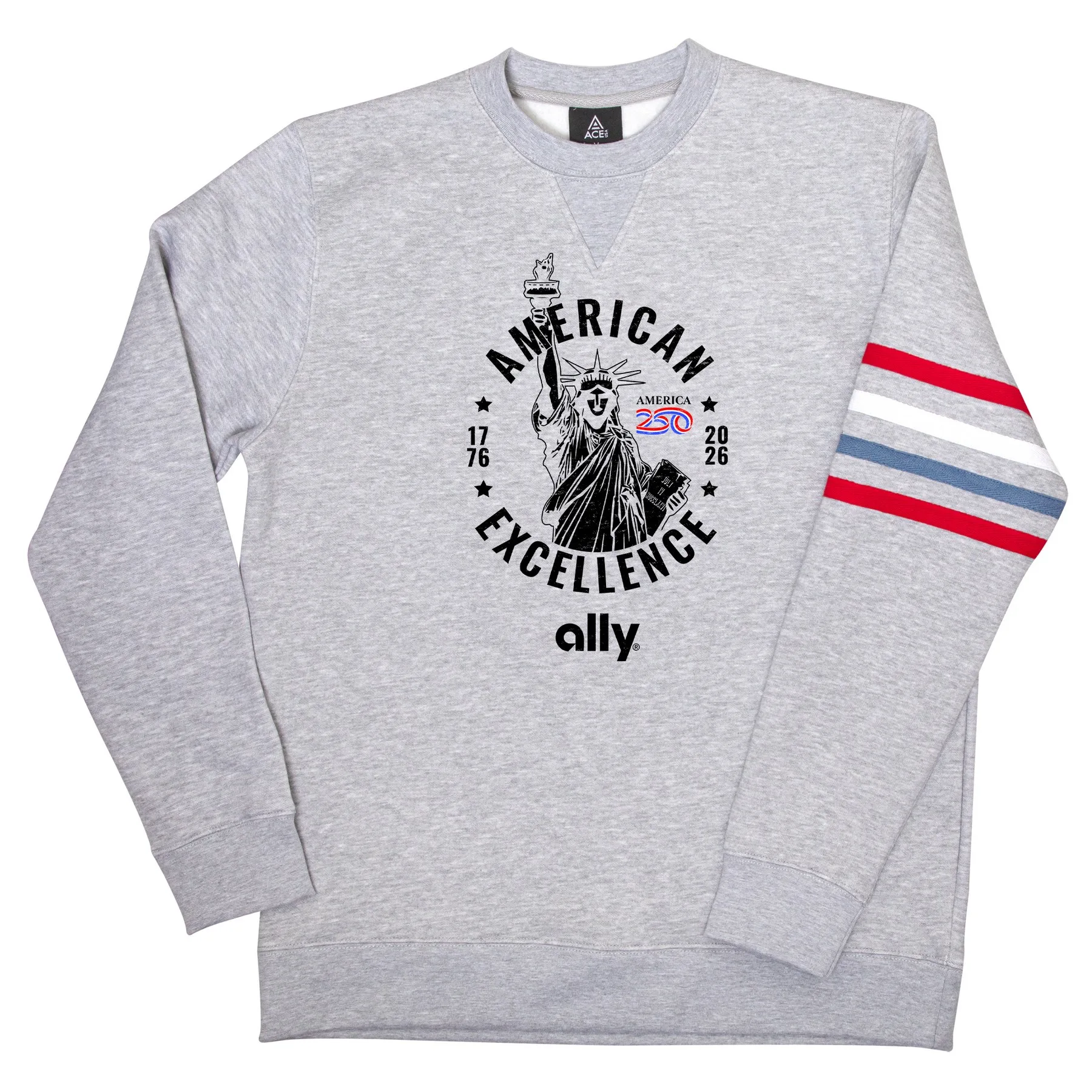 America 250 - ACE Striped Ringer Crew Fleece view 2