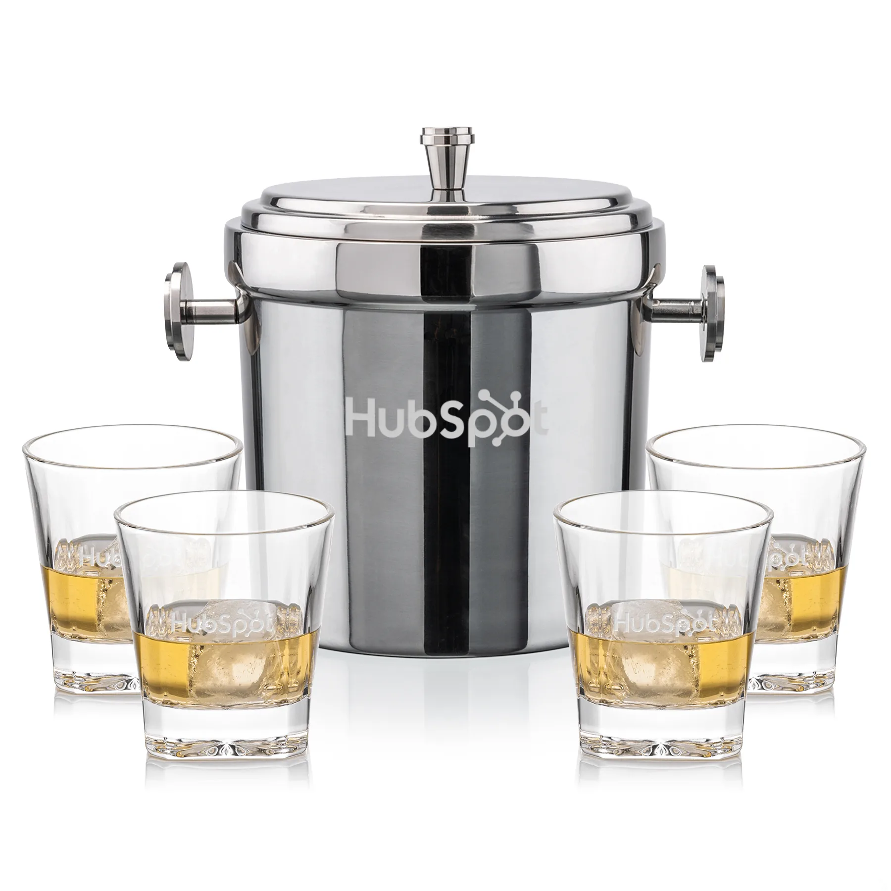 Milano Bucket Set, Laser Engraving, Clear, Set of 5