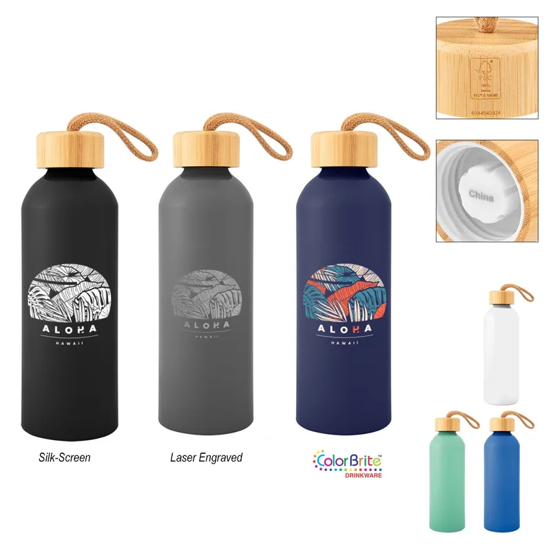 25 Oz. Blaire Recycled Aluminum Bottle With Bamboo Lid