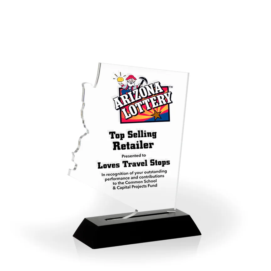 Arizona Award with Black Wood Base - UV Print
