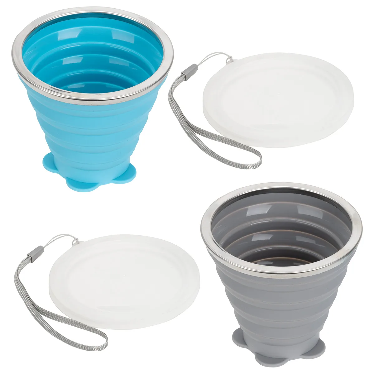 Groove 9 oz Collapsible Silicone Cup with Lid view 2