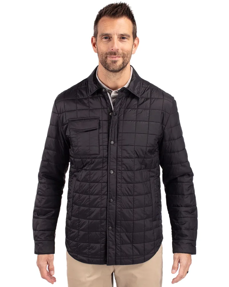 Cutter & Buck Rainier PrimaLoftÂ® Mens Big and Tall Eco Insulated Quilted Shirt Jacket