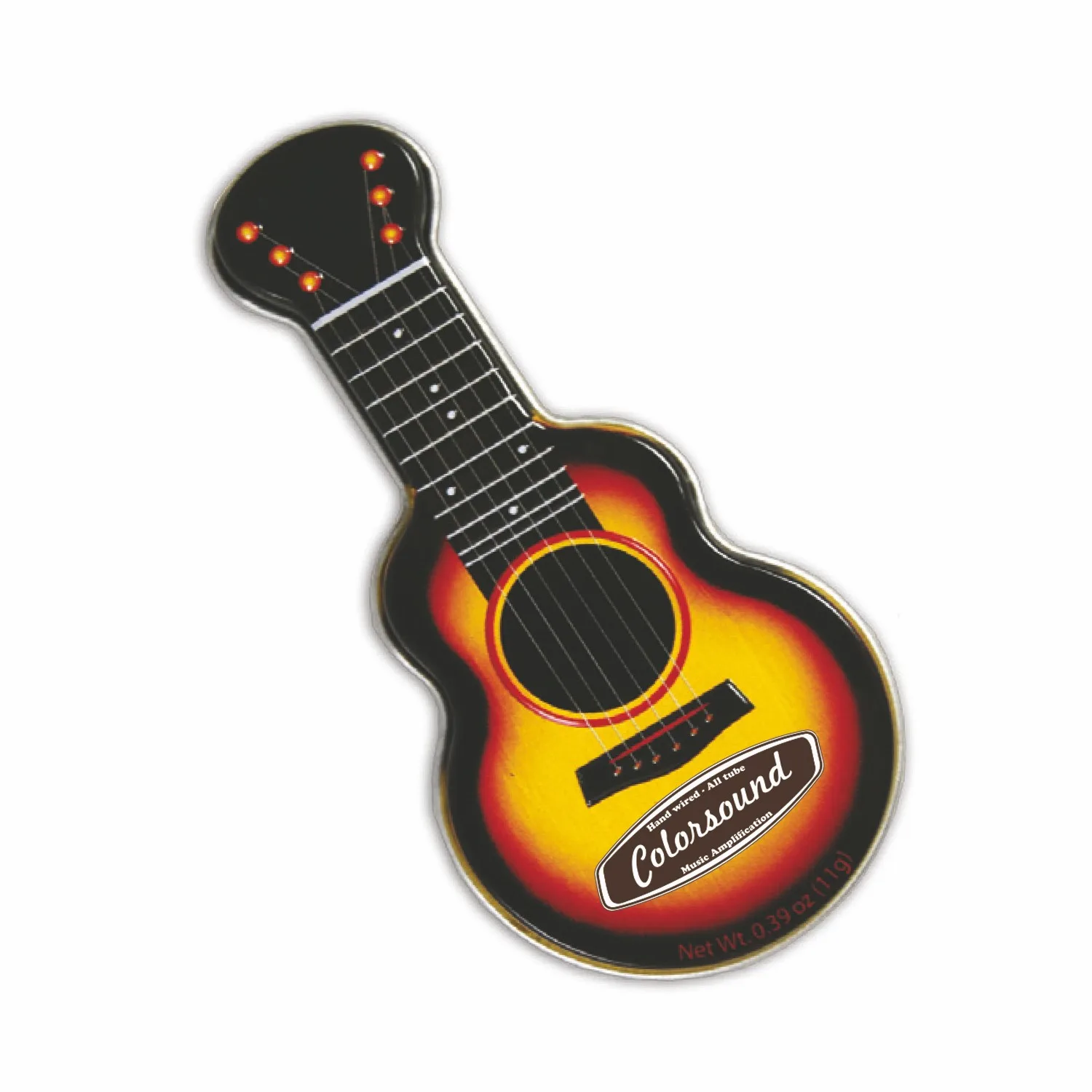 Gold Acoustic Guitar Shaped Mint Tin