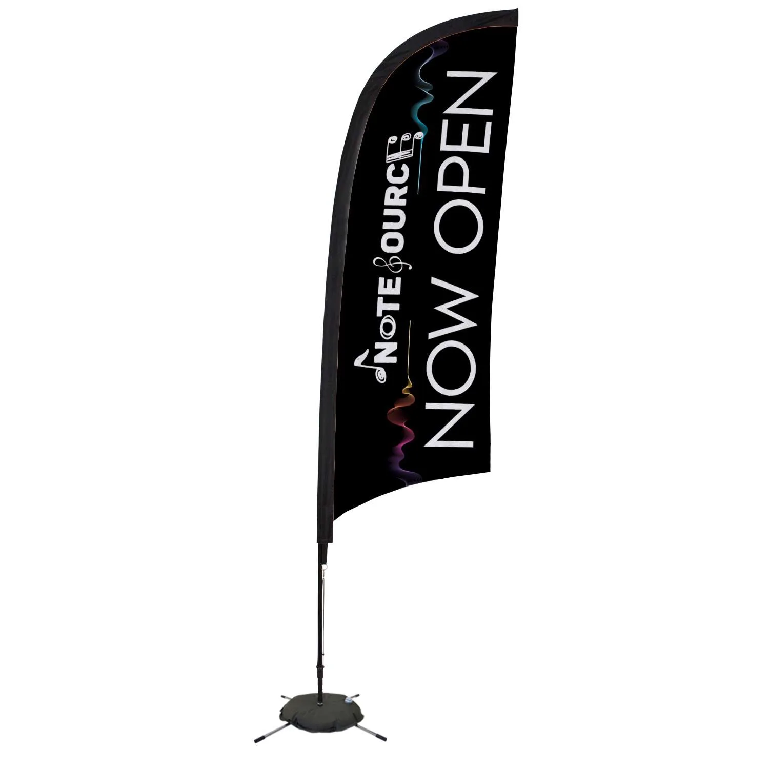 9' Elite Razor Nylon Sail Sign Flag, 1-Sided, Scissor Base