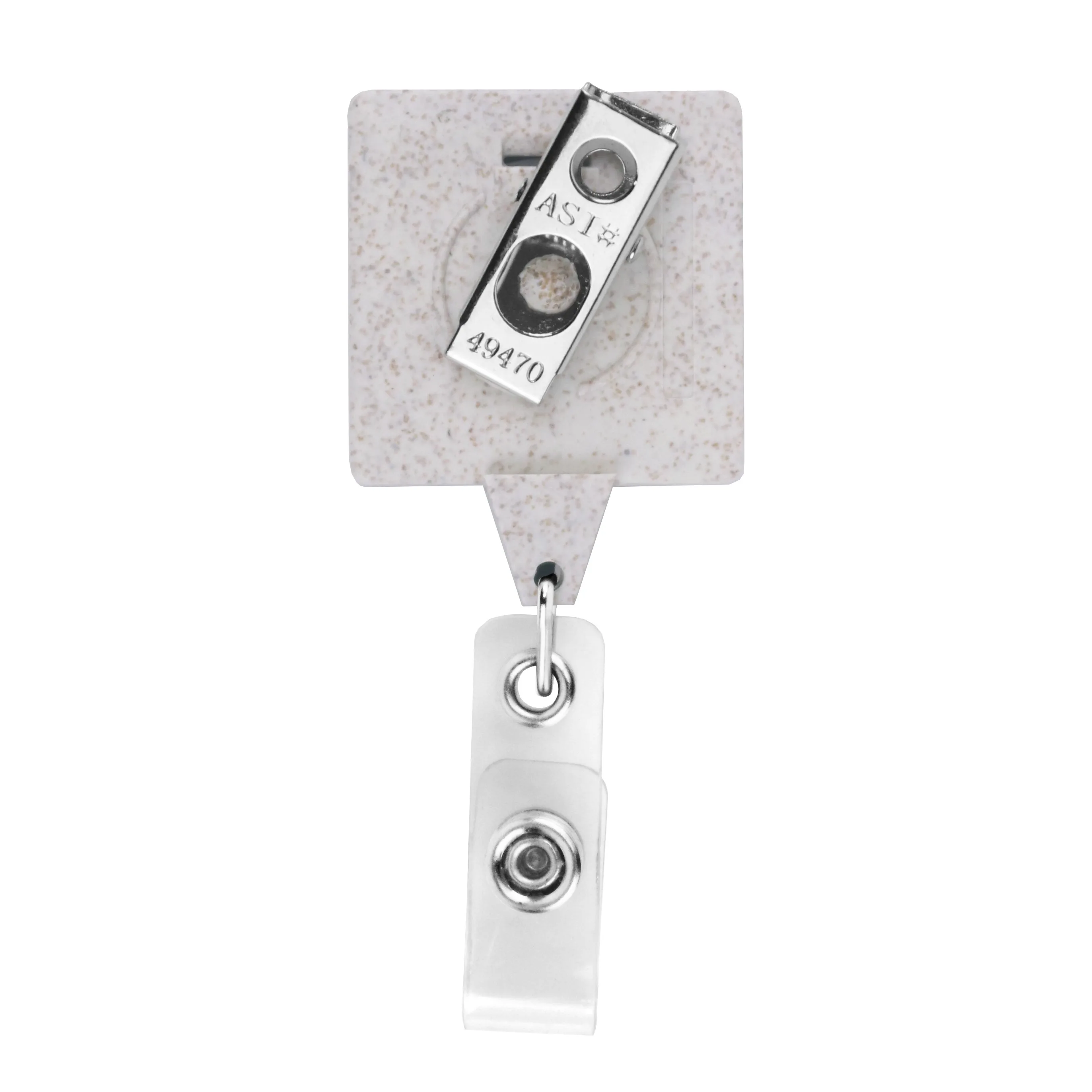Wheat Straw JUMBO Square Retractable Badge Reel view 2