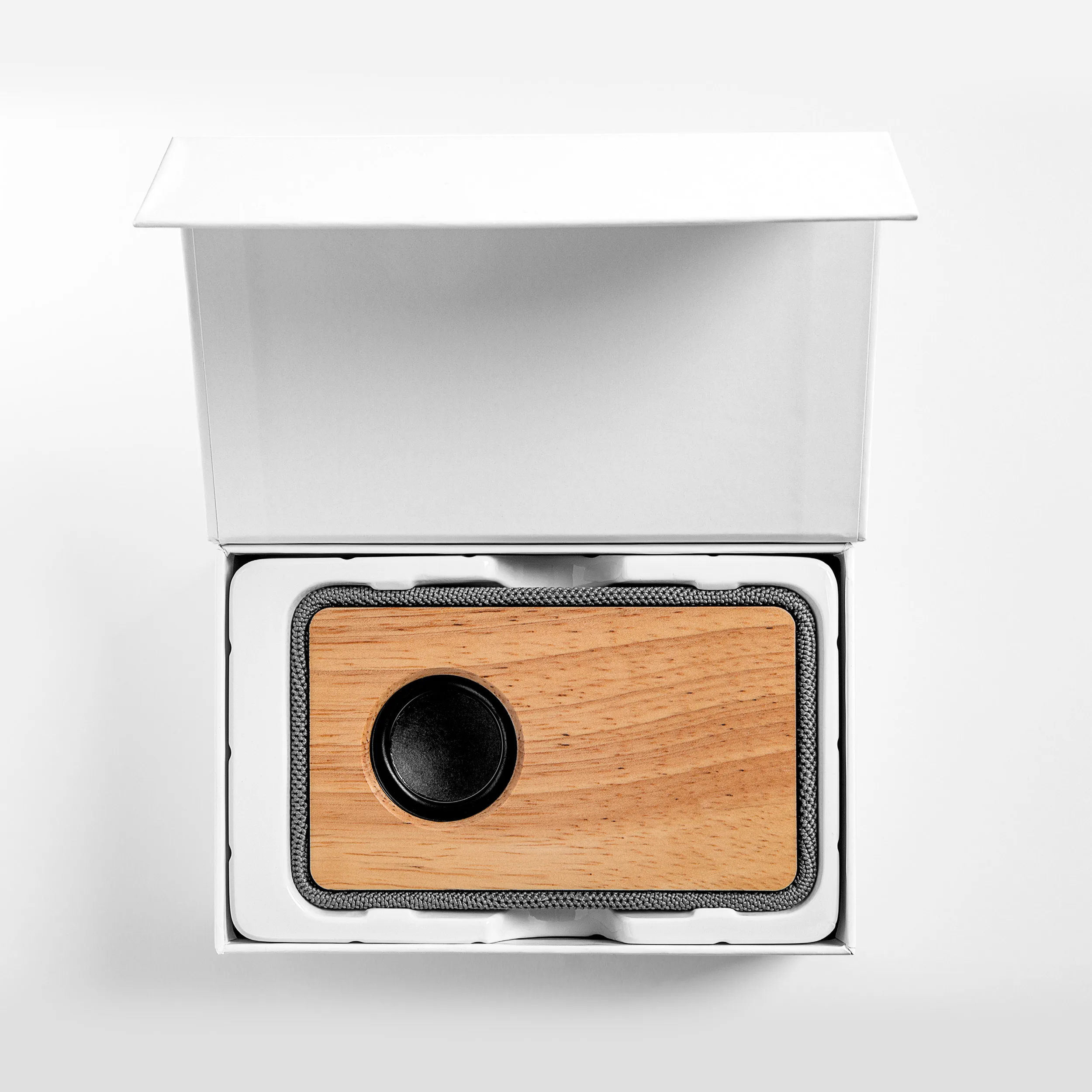 Wood and Fabric Bluetooth Speaker view 3