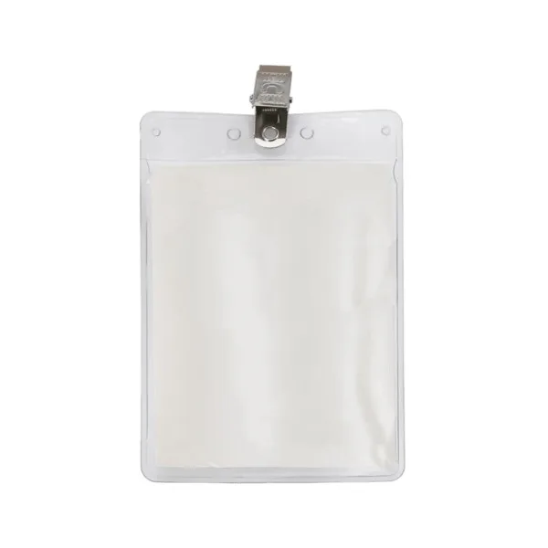 3" x 4" Printed Vertical Vinyl Pouch with Bulldog Clip view 3