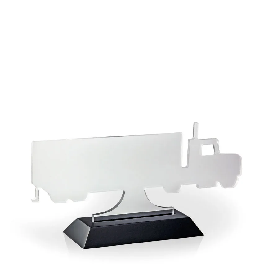 18-Wheeler Semi-Truck Award with Black Wood Base - Engraved view 2