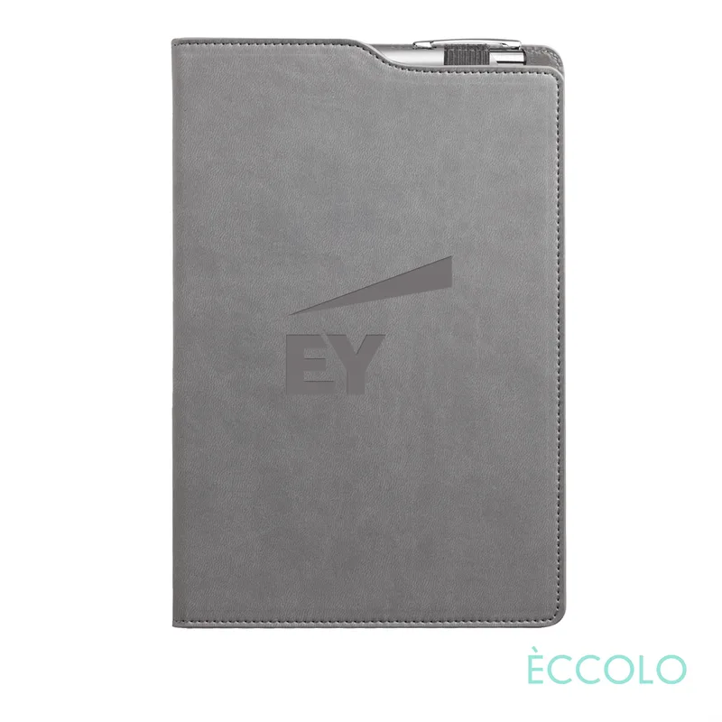 Journal & Clicker Pen, Gray/Silver