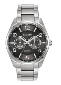Citizen® Men's Eco-Drive® Stainless Steel Watch w/Black Dial