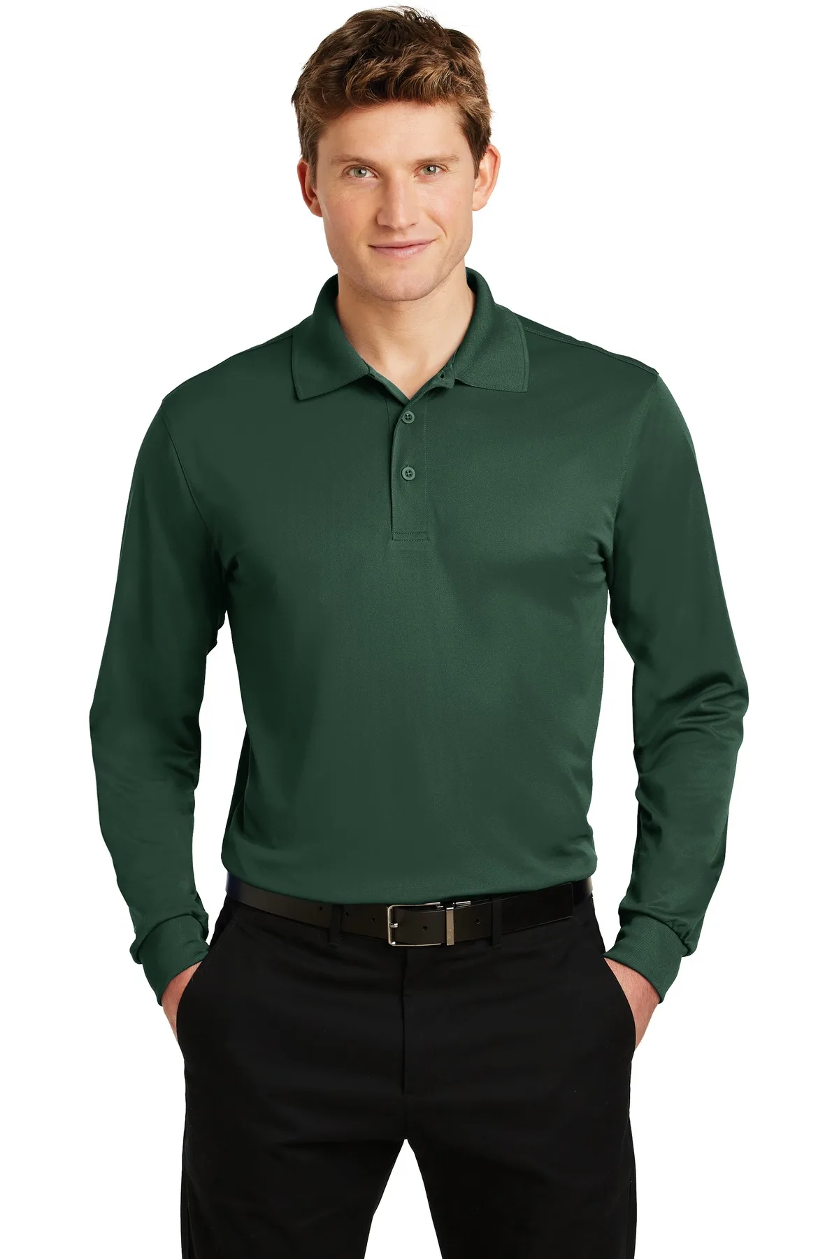 Sport-Tek® Long Sleeve Micropique Sport-Wick® Polo. view 2