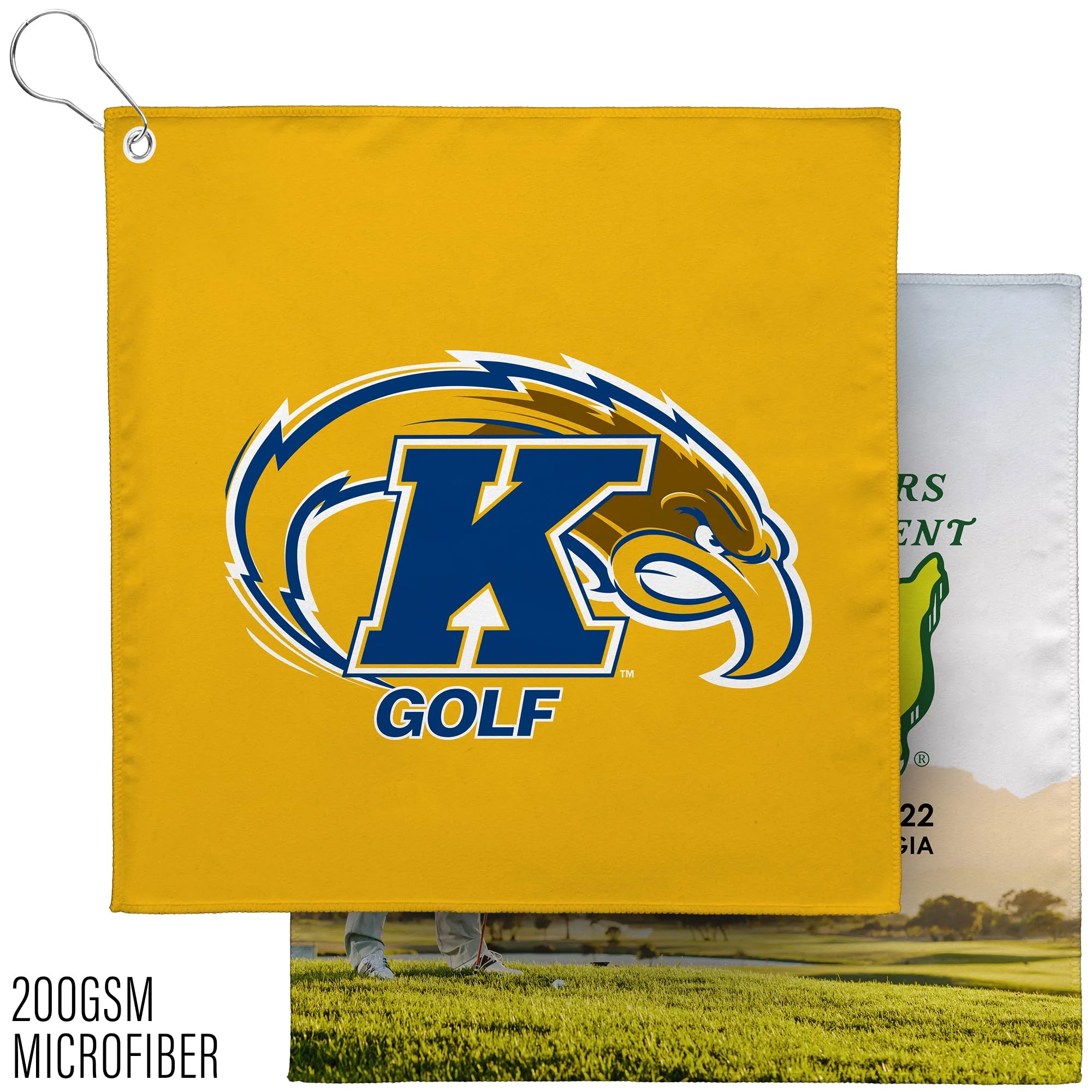 12" x 12" Sublimated Golf Towel w/Grommet - 200GSM - Sublimation