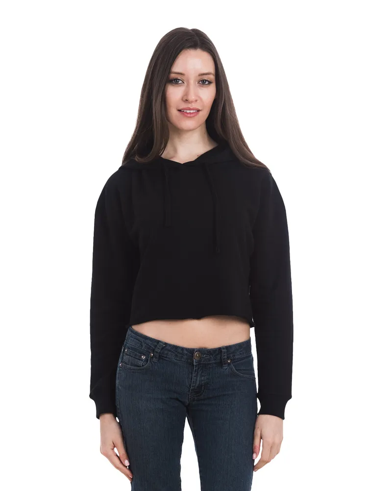 Lane Seven® Women's Cropped Fleece Hooded Sweatshirt