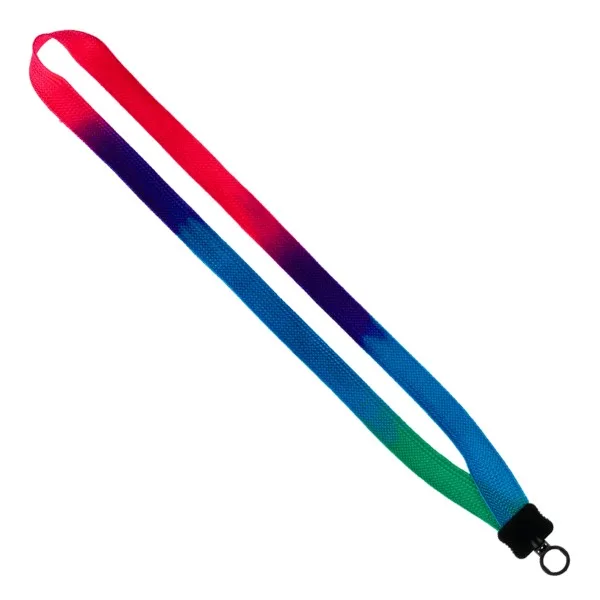 3/4" Tie Dye Lanyard with Plastic Clamshell & O-Ring view 3