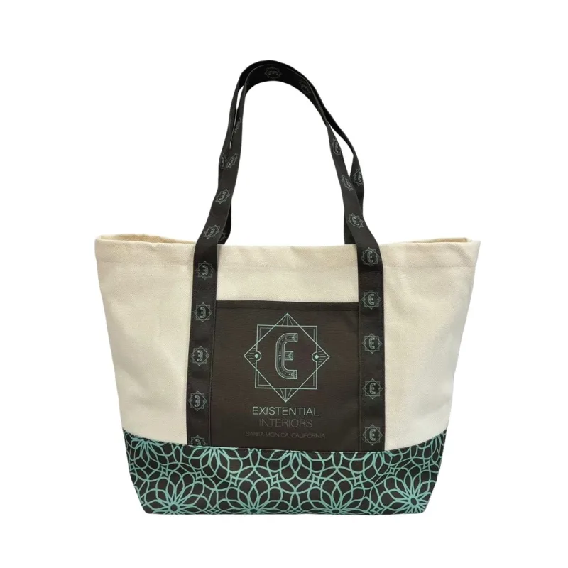 Custom Large rPET Canvas Tote view 2