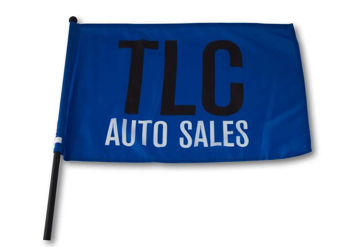 75D Polyester Waving Rally Flag w/ Pole (21.5"x14.5" Flag/20"-21.5" Pole)