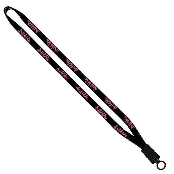 1/2" Cotton Lanyard with Plastic Snap-Buckle Release & O-Ring view 2