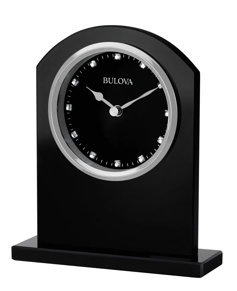 Bulova Clocks Ebony Crystal Tabletop Clock